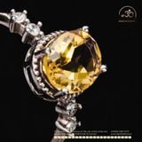  Nhẫn Bạc 925 Đính Đá Thạch Anh Vàng 8x10mm 