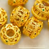  Charm Thùng Đính Ngọc 9,83mm - Kim Loại Mạ Vàng Cao Cấp 