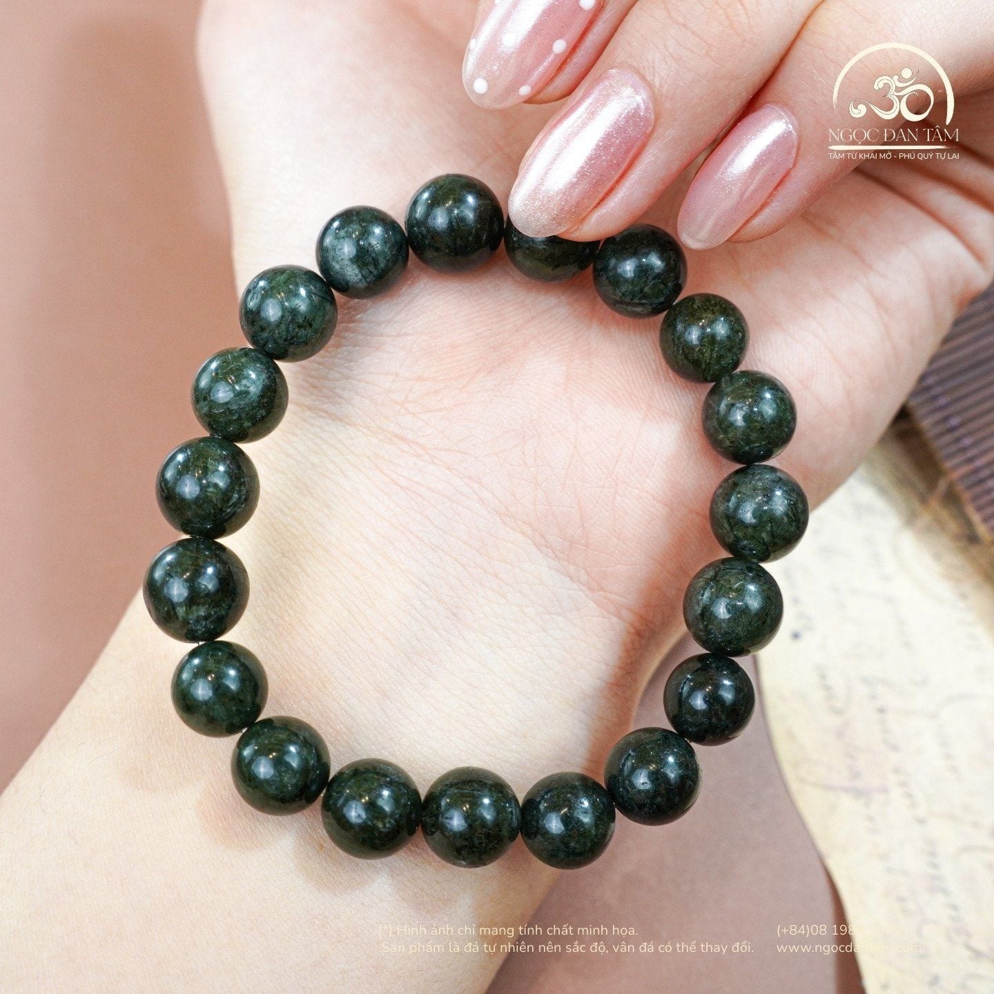  Vòng Tay Thạch Anh Tóc Xanh 3A 9mm 