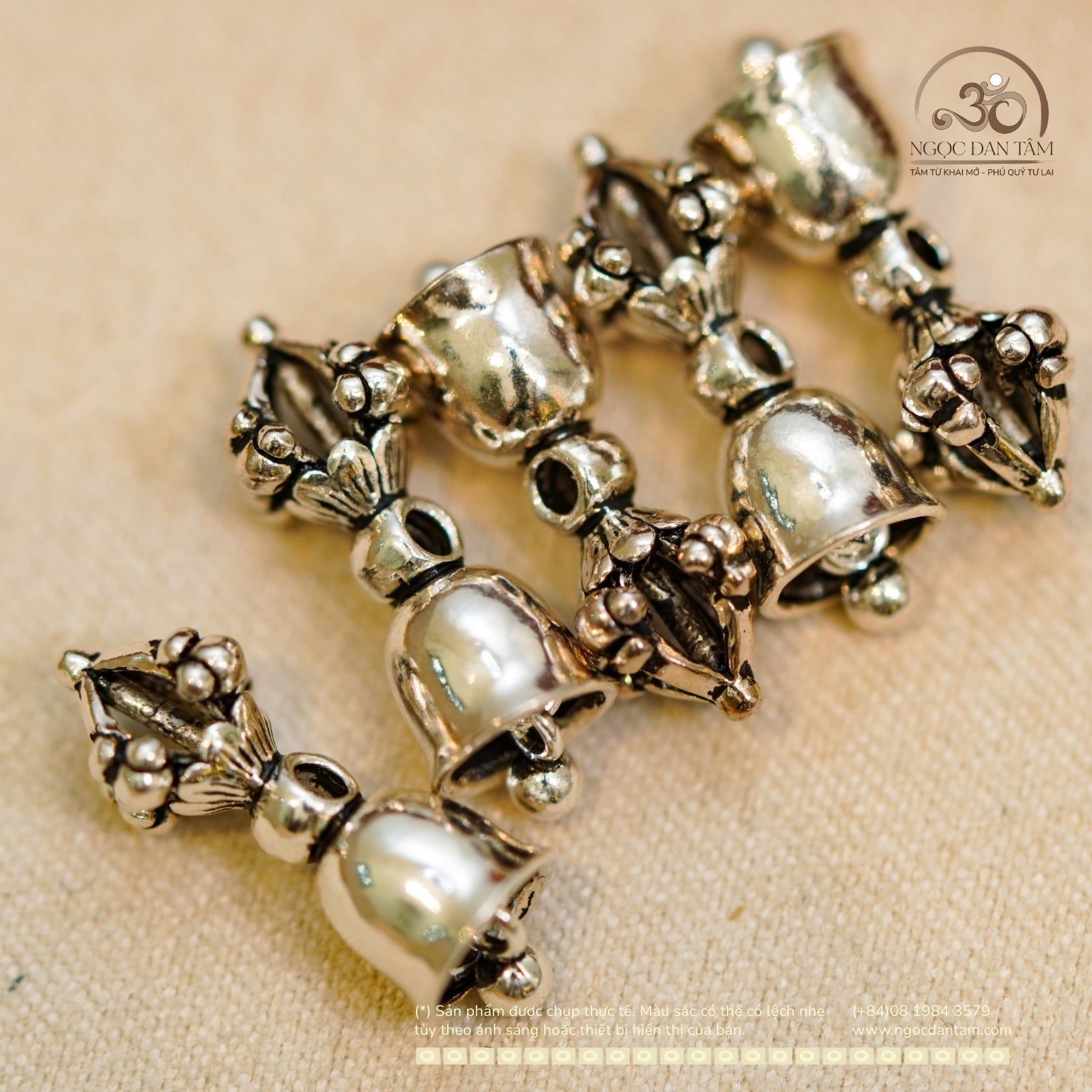  Chuông Kim Cang Bạc Đen 925 