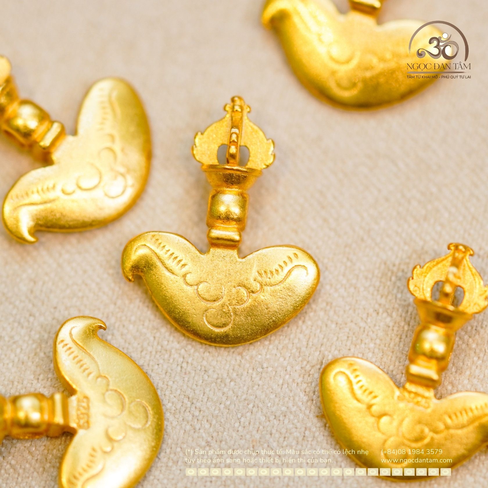  Charm Rìu Kim Cang - Bạc 925 Mạ Vàng Cao Cấp 