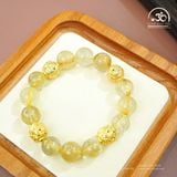  Vòng Tay Tóc Vàng 10mm 7A Phối Charm Cát Tường 