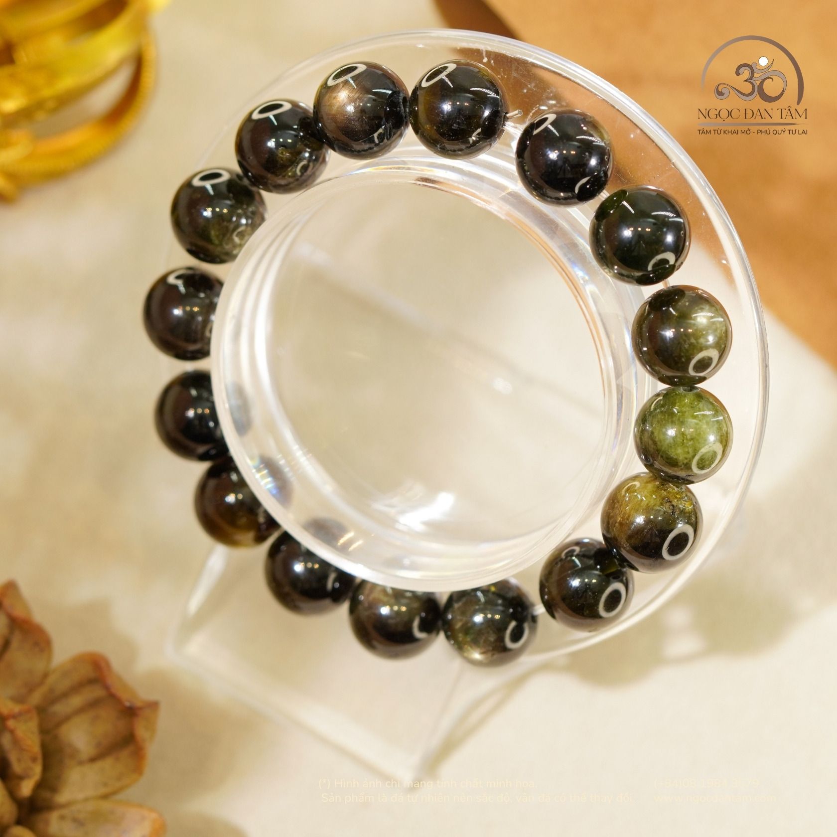  Vòng Tay Đá Sapphire Ánh Titan 11mm 5A 