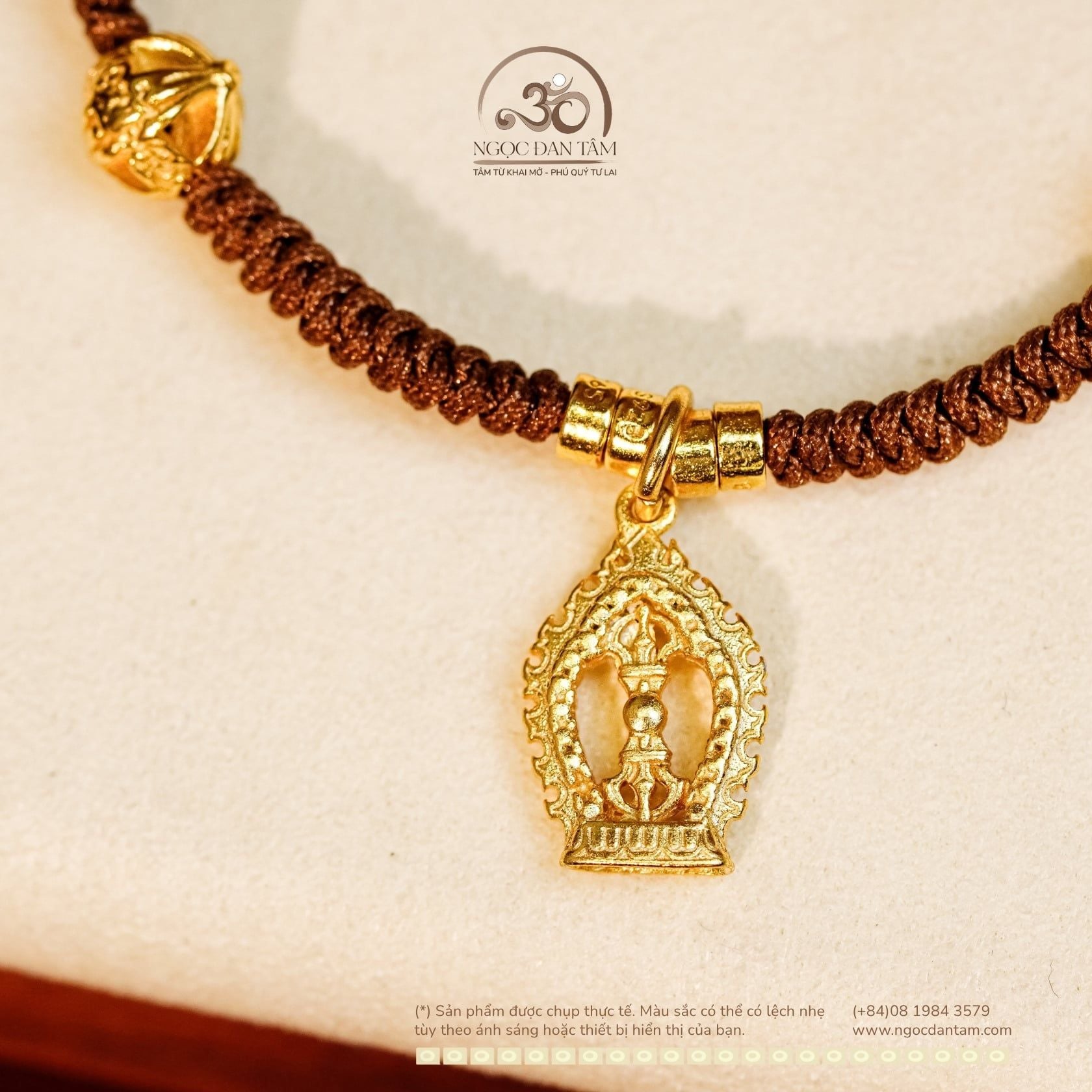  Vòng Tay Thắt Dây Charm Kim Cang Tháp + Vòng Cổ Thắt Dây Charm Dao Phổ Ba 