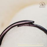  Nhẫn Bạc Đen 925 Đính Đá Garnet 6mm 