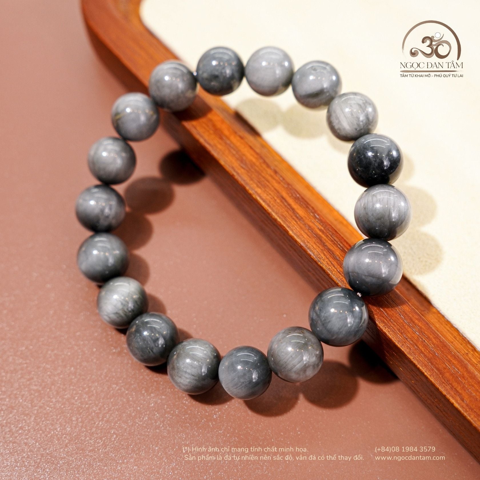  Vòng Tay Mắt Chim Ưng Xám 10mm 6A 