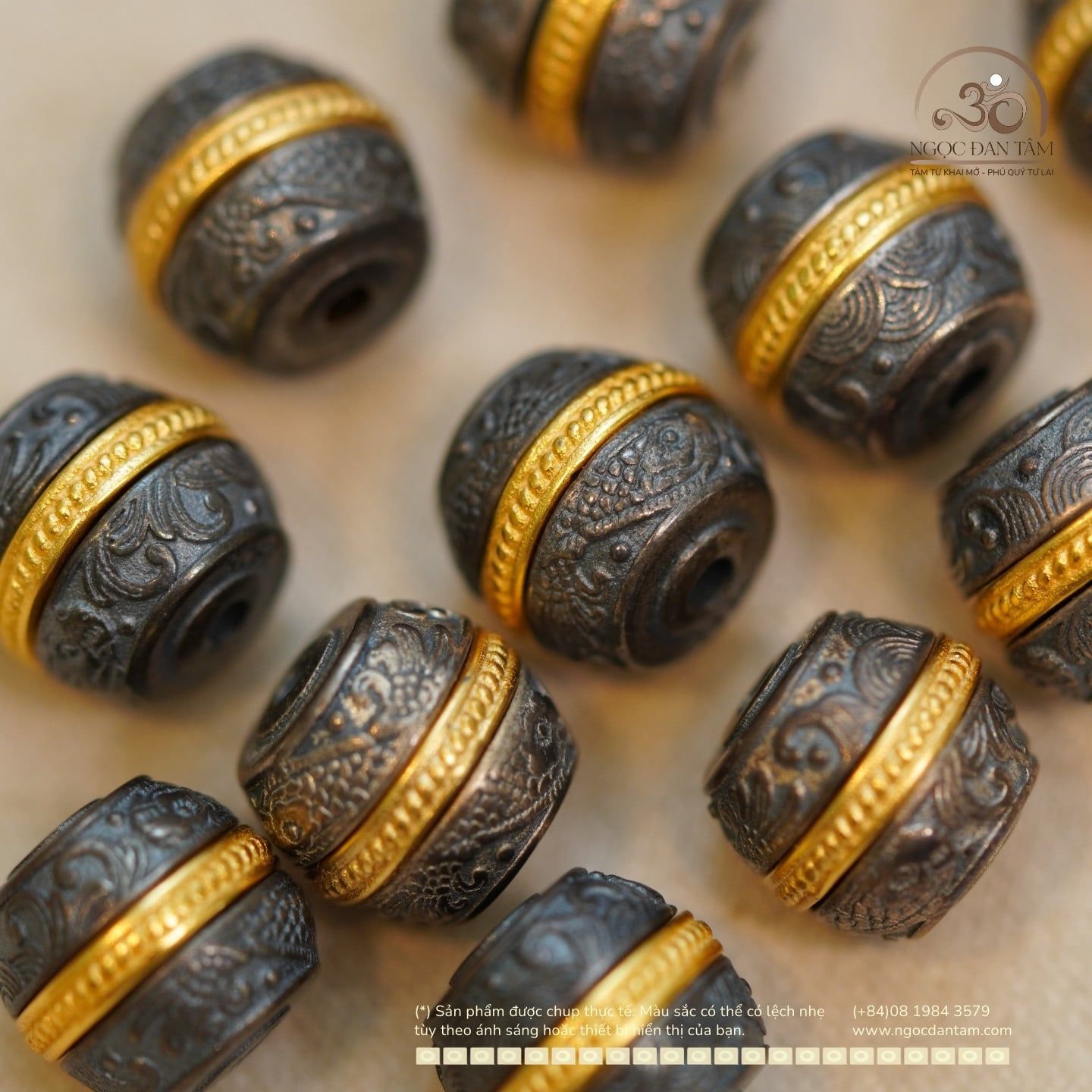  Charm Hamburger Nhỏ 9,54mm - Bạc 925 Mạ Vàng Cao Cấp 