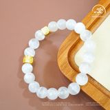  Vòng Tay Selenite 8mm 3A Phối Charm Chú Om 