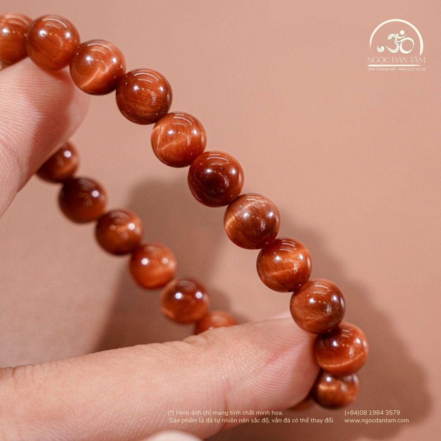  Vòng Tay Mắt Hổ Nâu Đỏ 8mm - 10mm 6A 