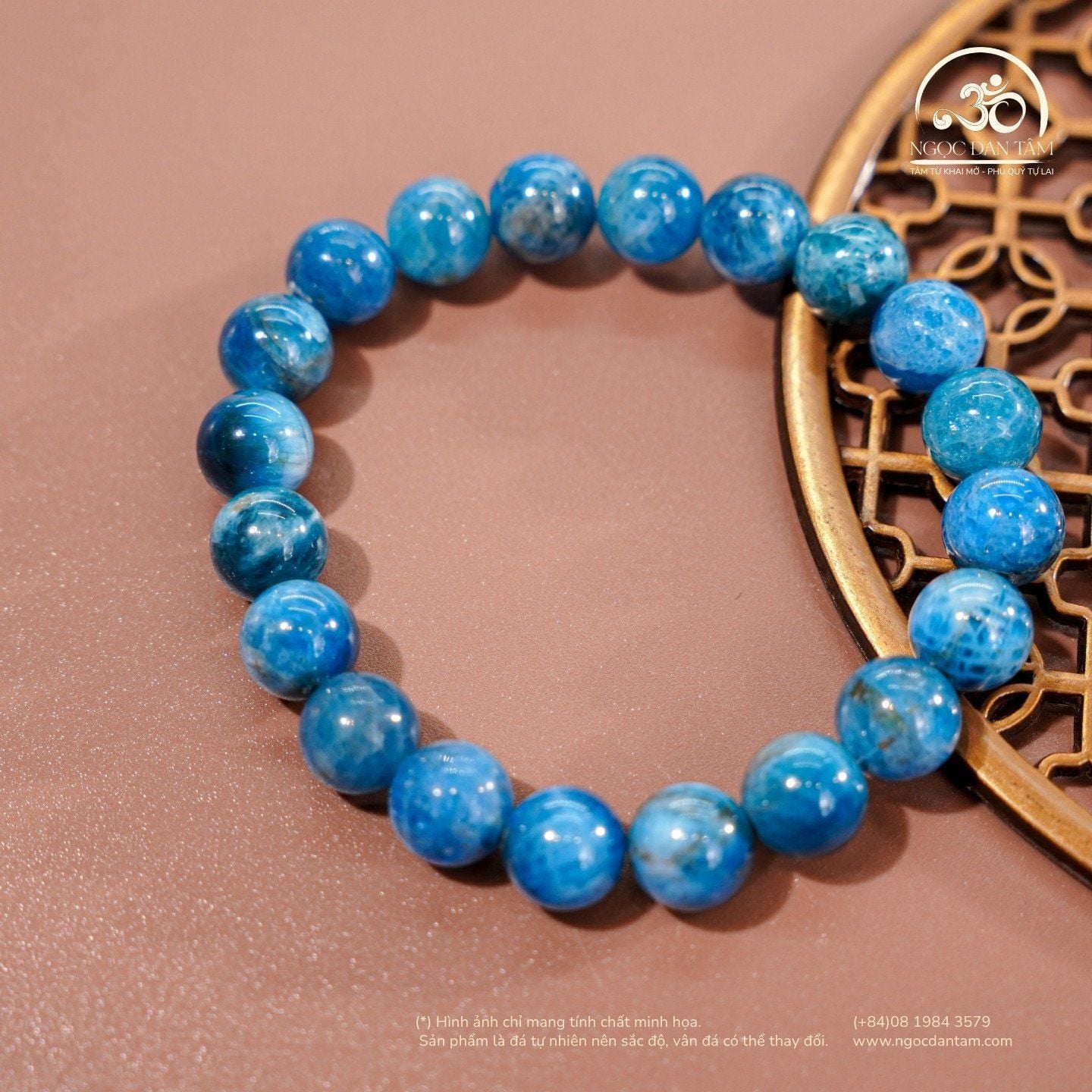  Vòng Tay Đá Apatite 8mm 2A 