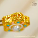  Charm Ngôi Sao Đính Ngọc Trai 22,13mm - Kim Loại Mạ Vàng Cao 