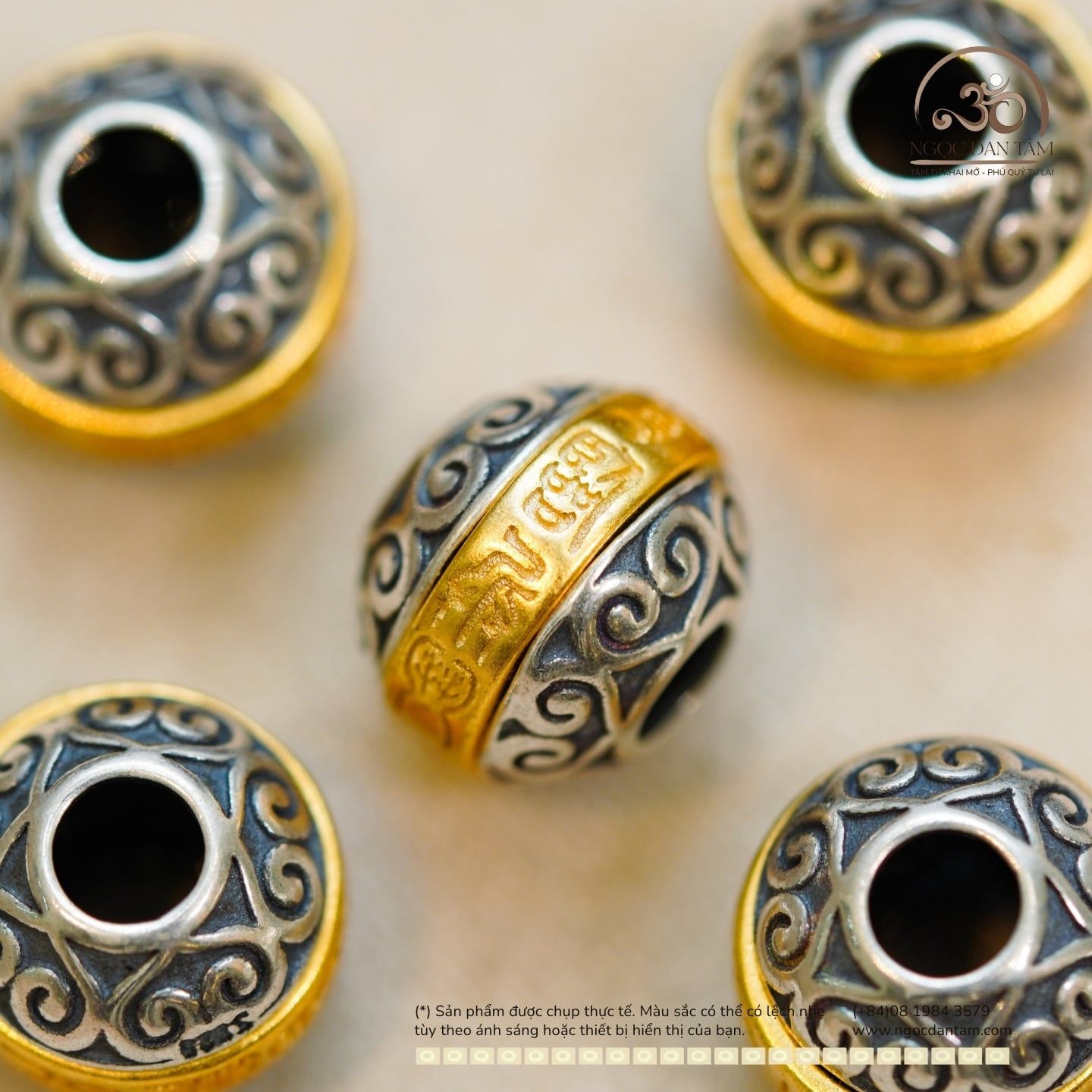  Charm Thái Tuế (Lớn) 12,42mm - Bạc 925 Mạ Vàng Cao Cấp 