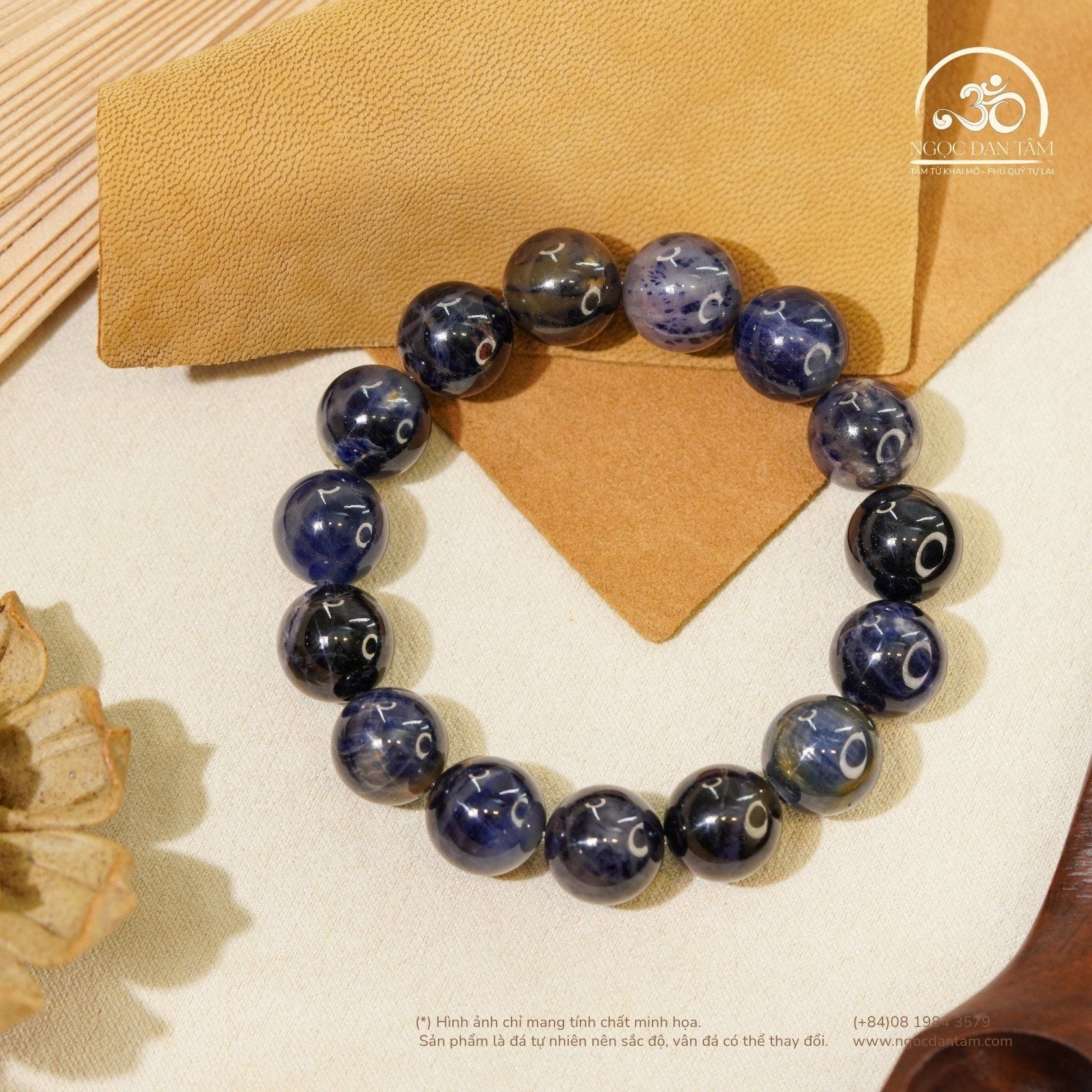  Vòng Tay Đá Sapphire Việt Nam 12mm 