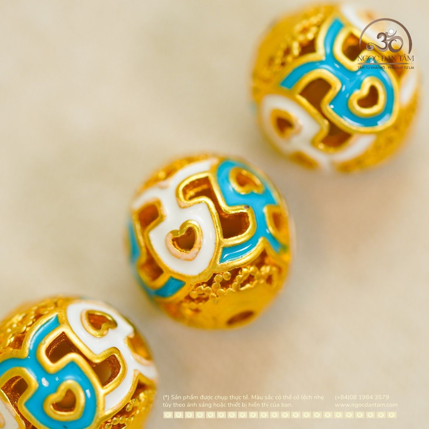  Charm Tròn Kho Báu 9.76mm - Kim Loại Mạ Vàng Cao Cấp 