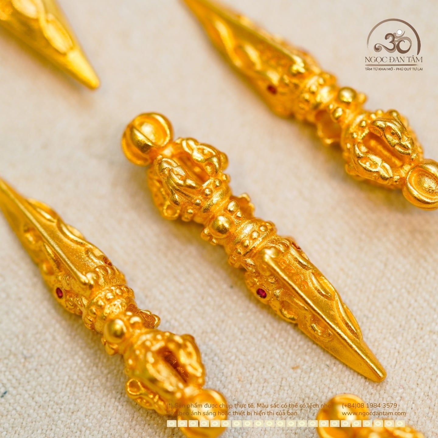  Chày Kim Cang Số 02 - Bạc 925 Mạ Vàng Cao Cấp 