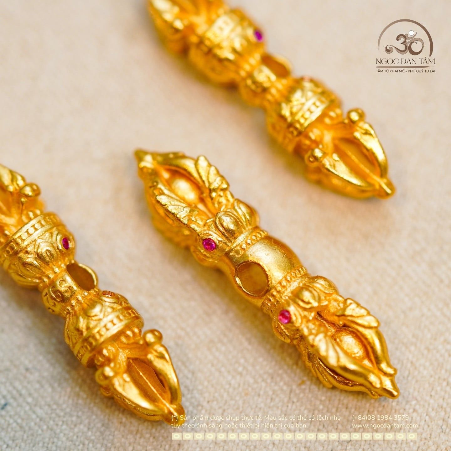  Charm Chày Kim Cang Quỷ - Bạc 925 Mạ Vàng Cao Cấp 