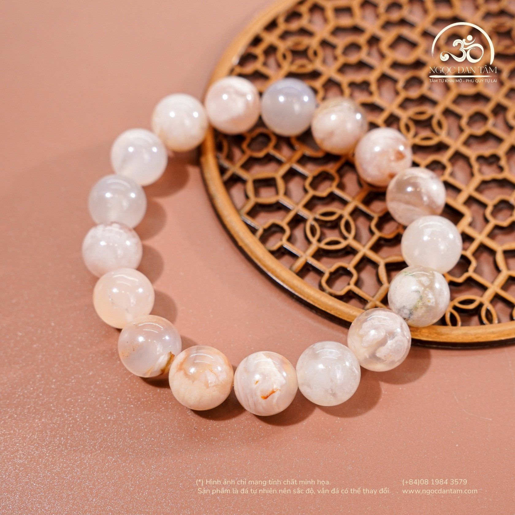  Vòng Tay Mã Não Anh Đào 10mm 3A 