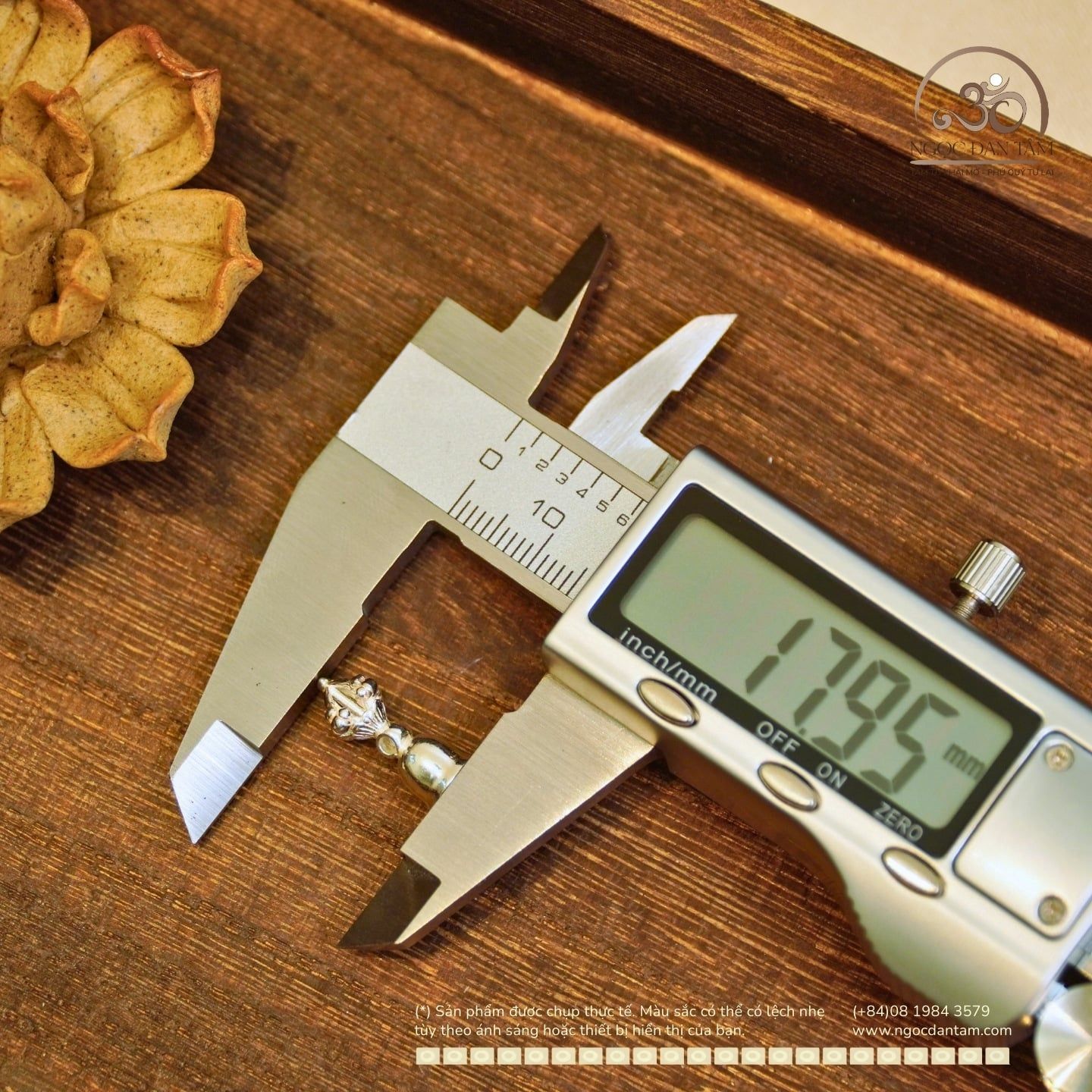  Charm Chuông Kim Cang Bạc Trắng 925 