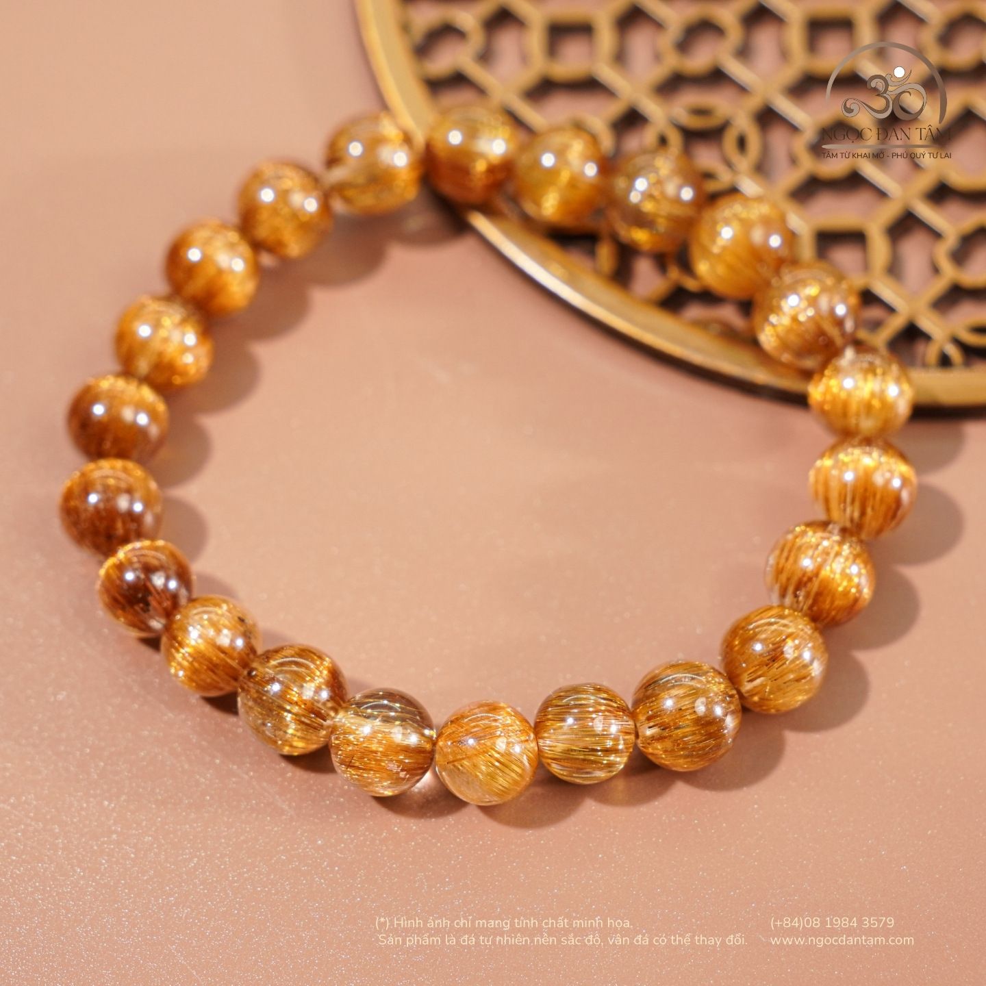  Vòng Tay Tóc Nâu Đồng Trục VVIP 8mm 