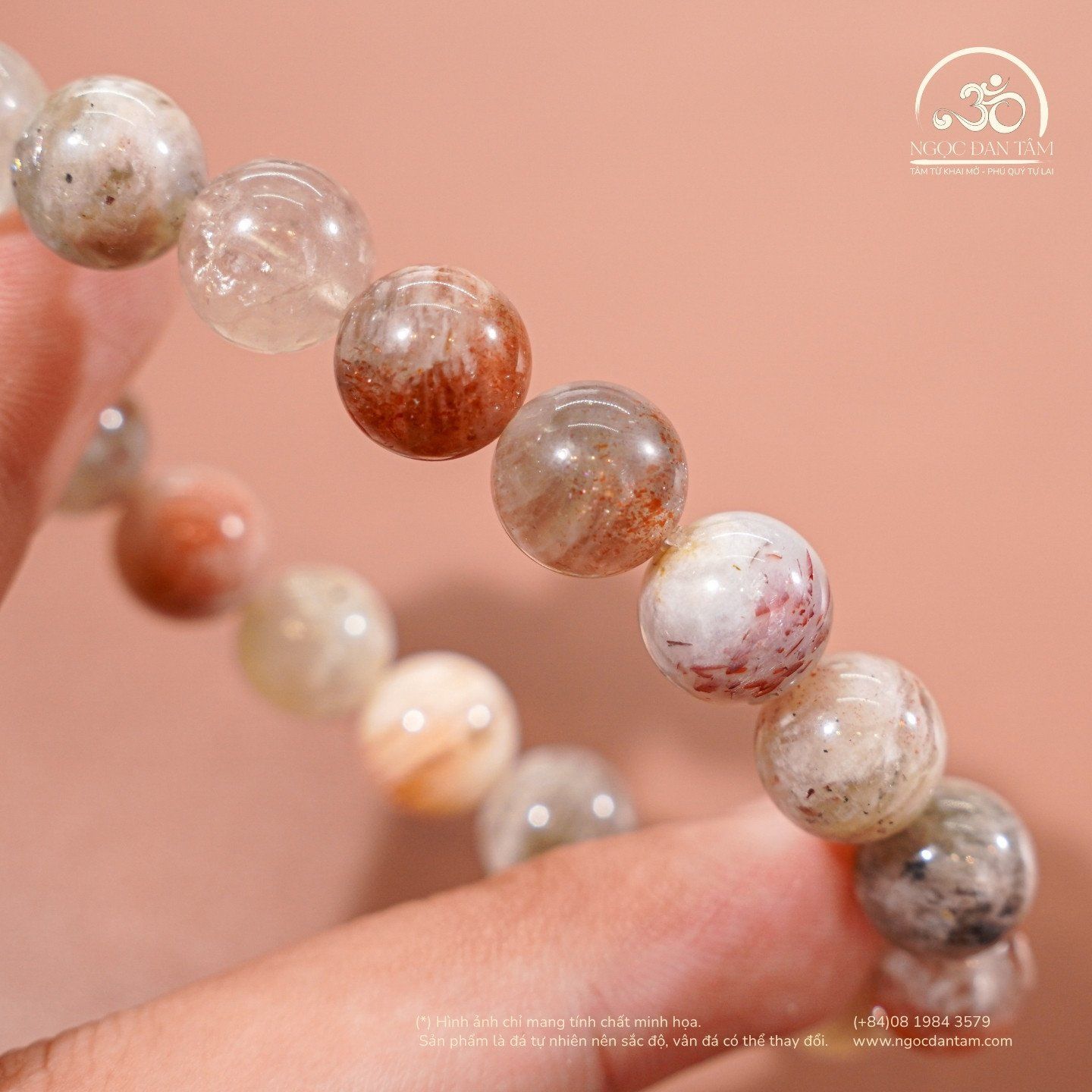  Vòng Tay Đá Mặt Trời Đa Sắc 10mm 