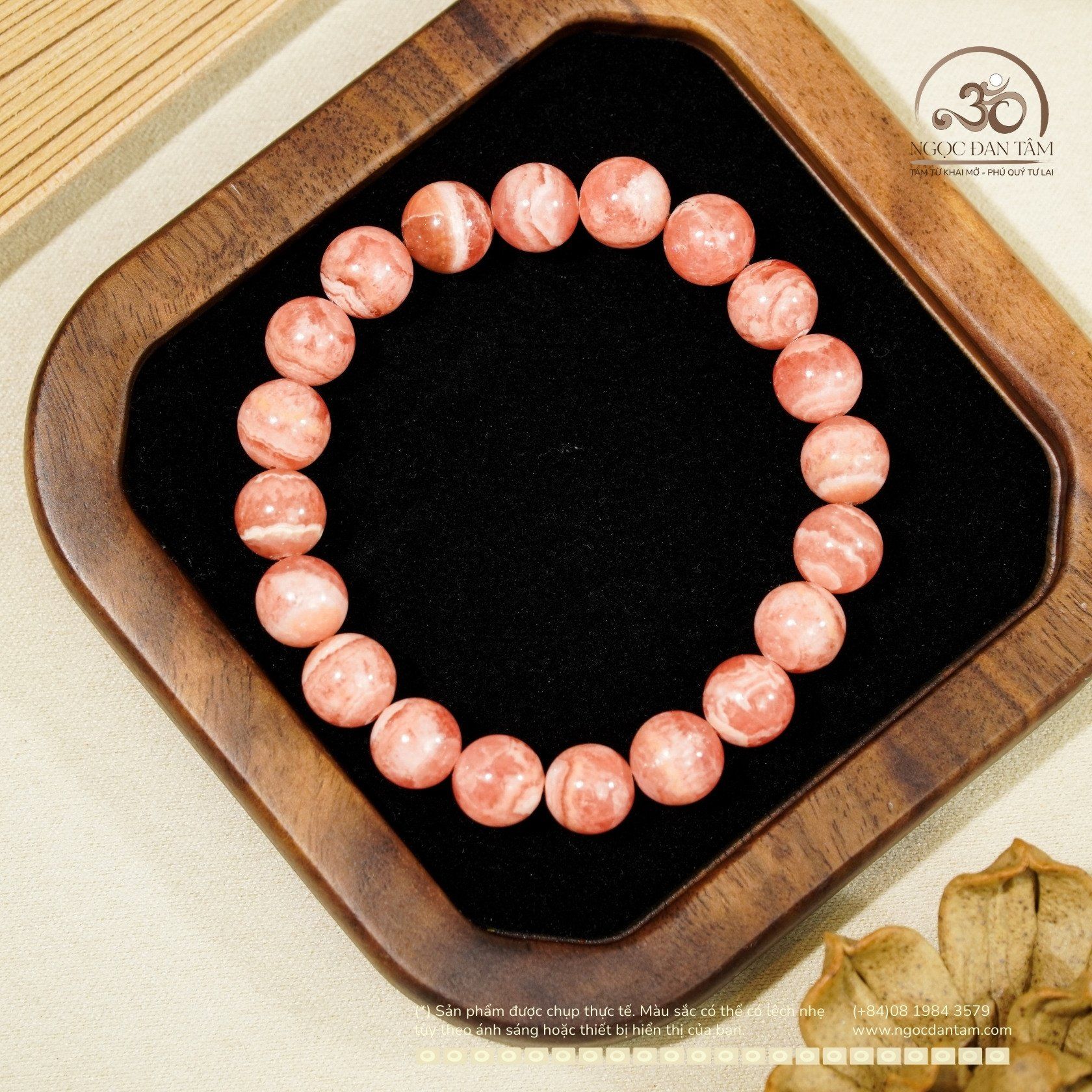  Vòng Tay Đào Hoa 9mm 5A 