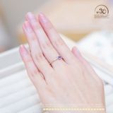  Nhẫn Bạc 925 Đính Đá Thạch Anh Tím 4mm 