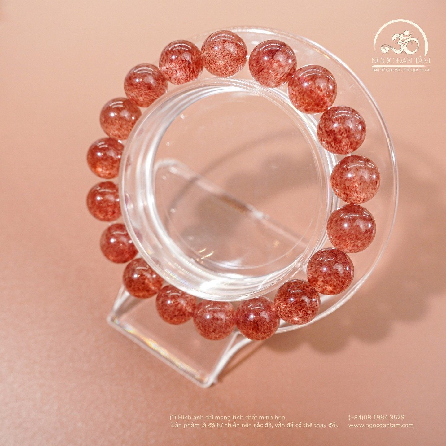  Vòng Tay Thạch Anh Dâu Tây 10mm 5A 