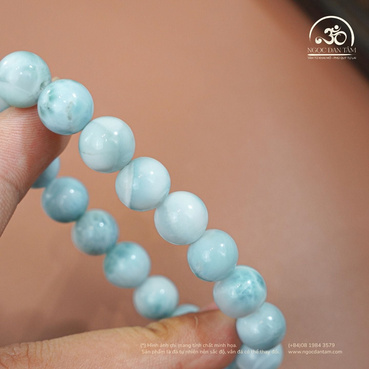  Vòng Tay Đá Larimar 10mm 5A 