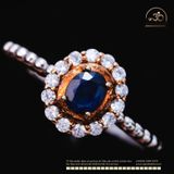  Nhẫn Bạc 925 Đính Đá Sapphire 4x5mm 
