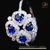  Nhẫn Bạc 925 Đính Đá Sapphire 3mm 