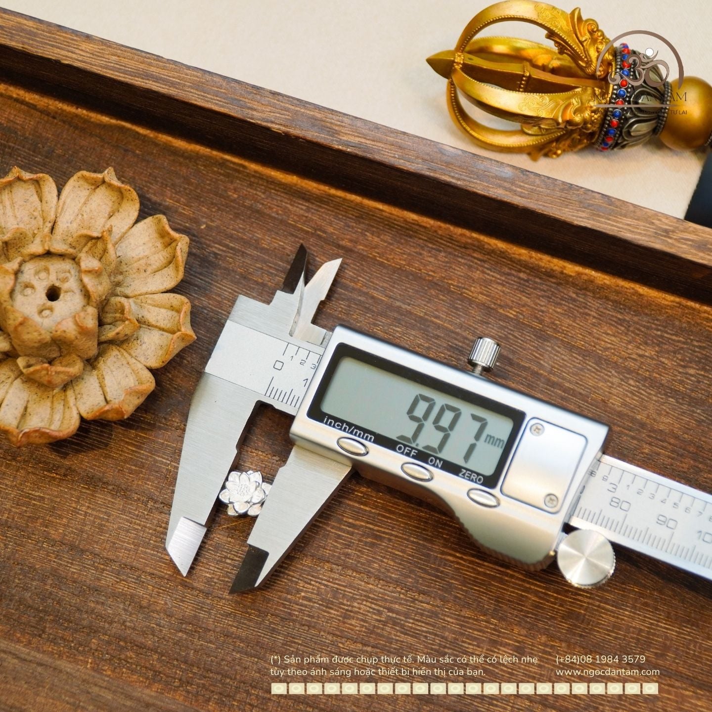  Hoa Sen Bạc 9.97mm - Bạc Cao Cấp 