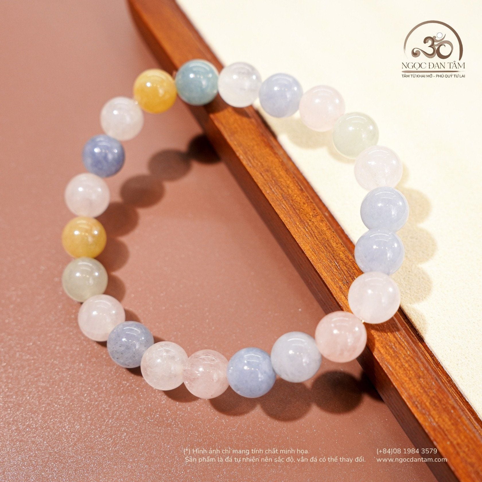  Vòng Tay Morganite 8mm - 10mm 6A 