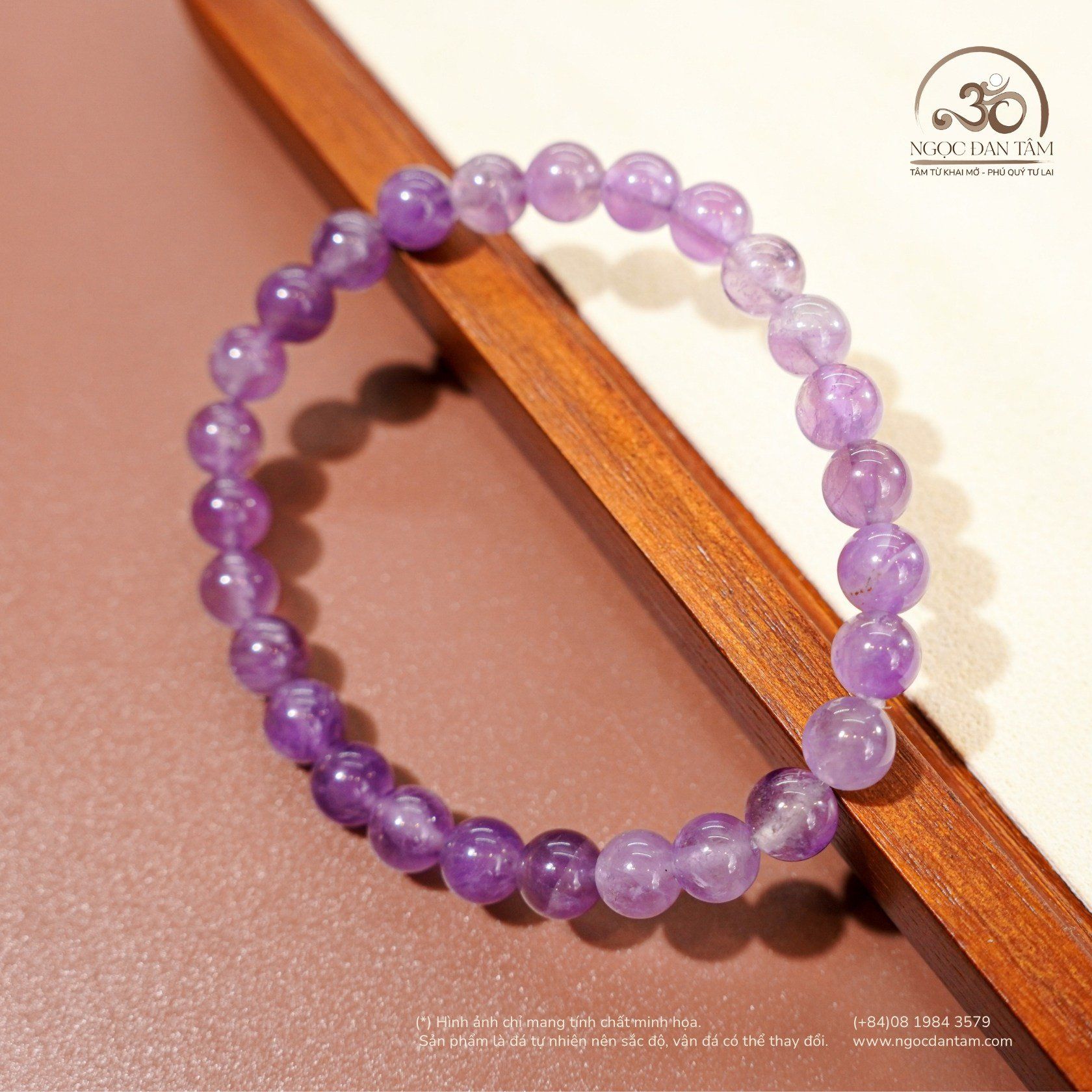  Vòng Tay Thạch Anh Tím 6mm 2A 