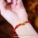  Vòng Tay Thắt Dây Tỳ Hưu Bạc & Charm Tròn Đệm 