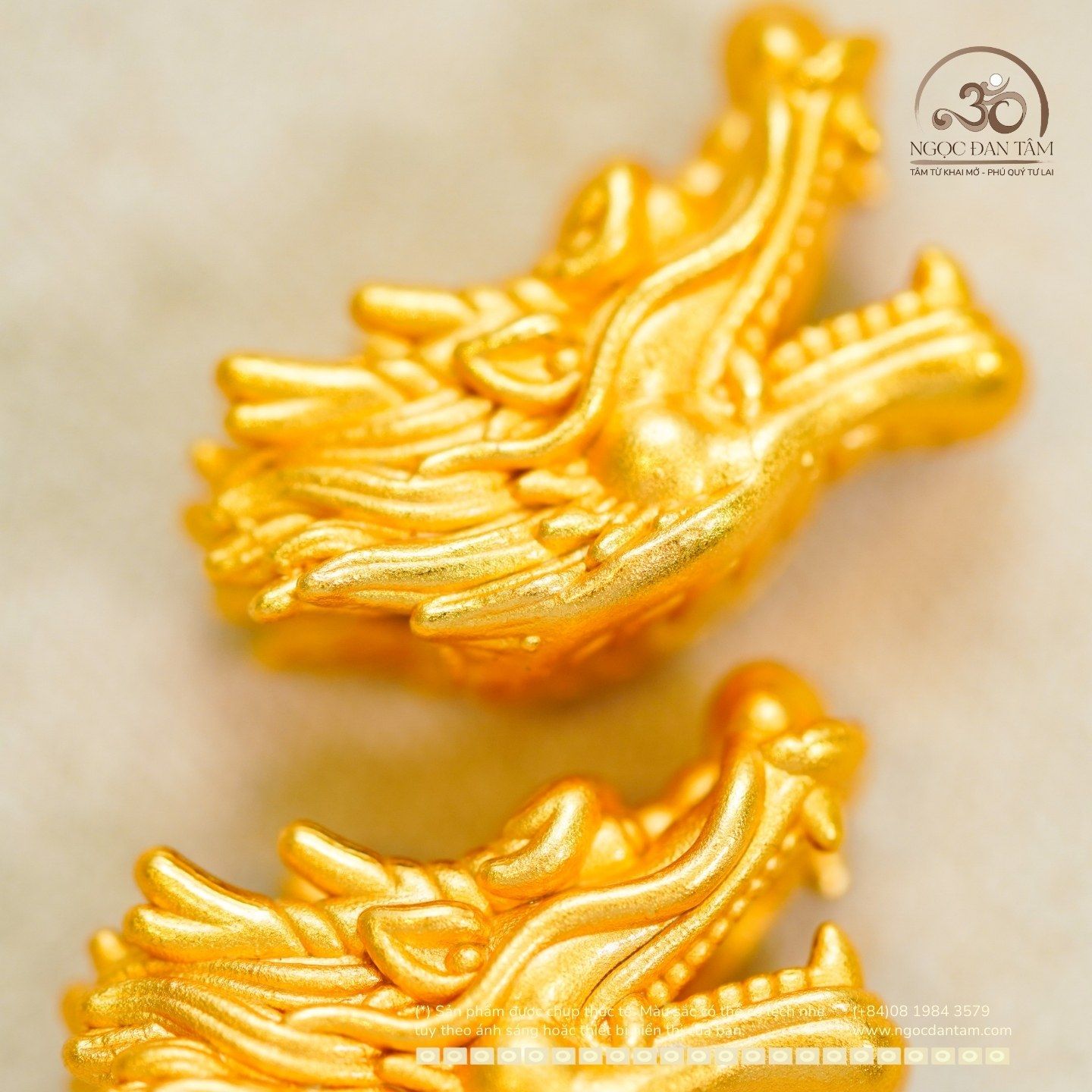  Charm Thần Long 18.65mm - Bạc 925 Mạ Vàng Cao Cấp 