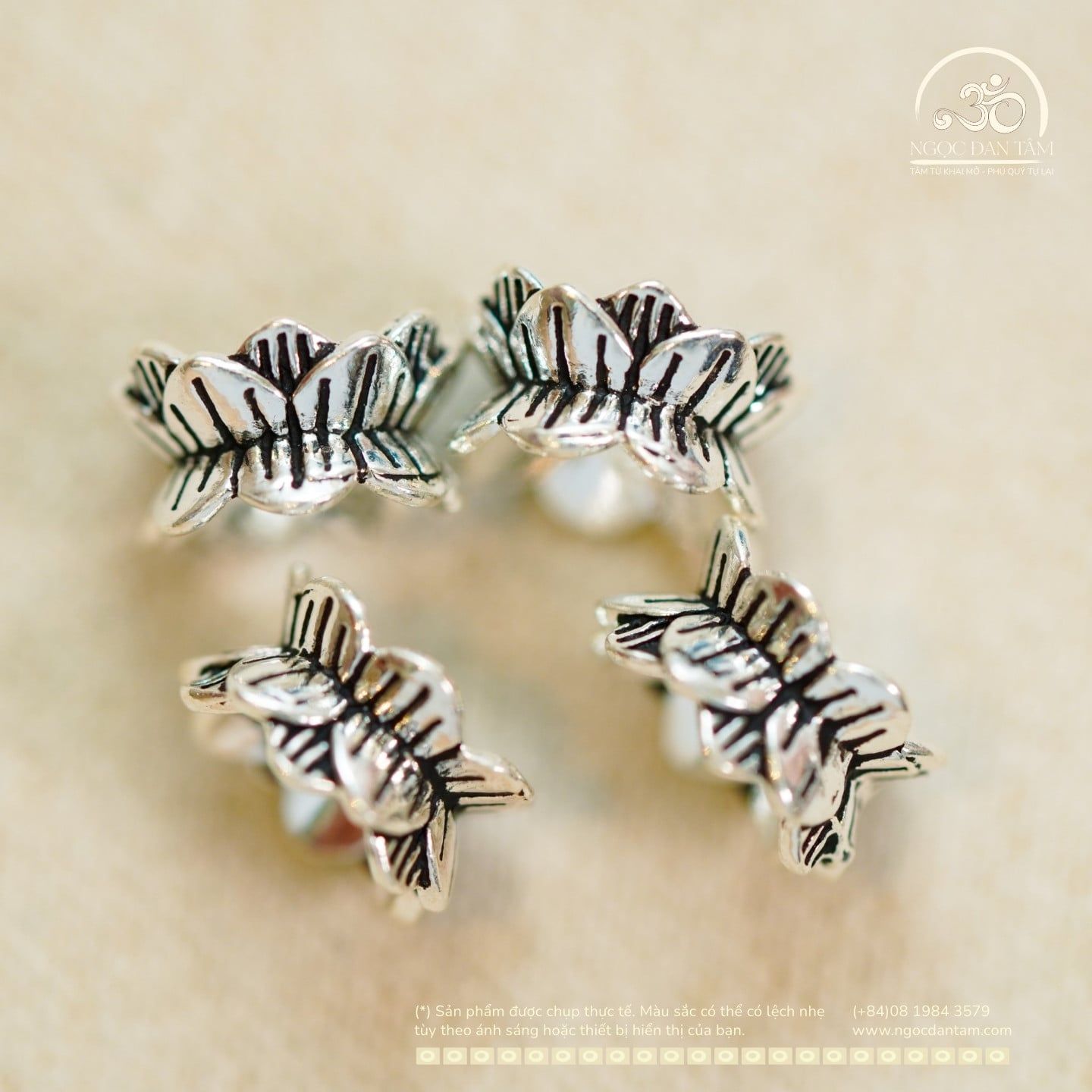  Charm đệm đài sen bạc 4.41mm - Bạc 925 