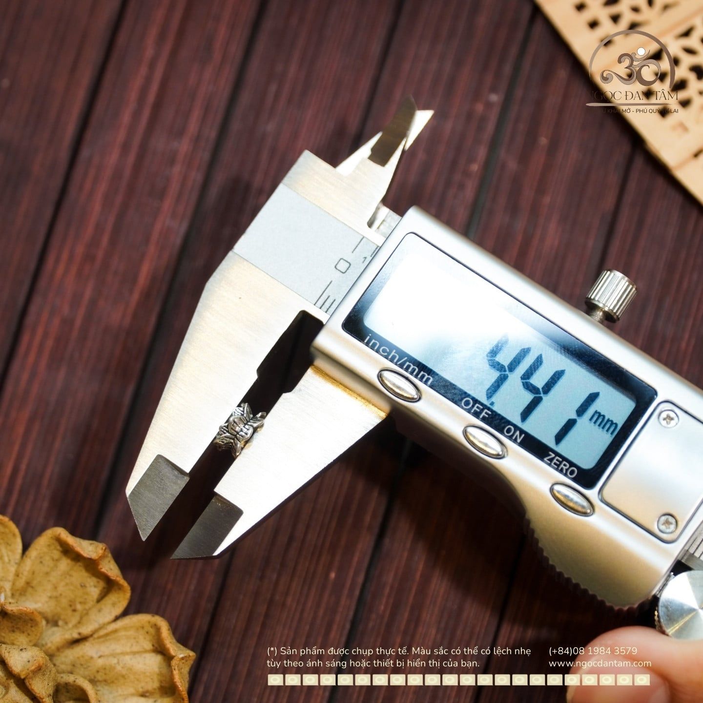  Charm đệm đài sen bạc 4.41mm - Bạc 925 