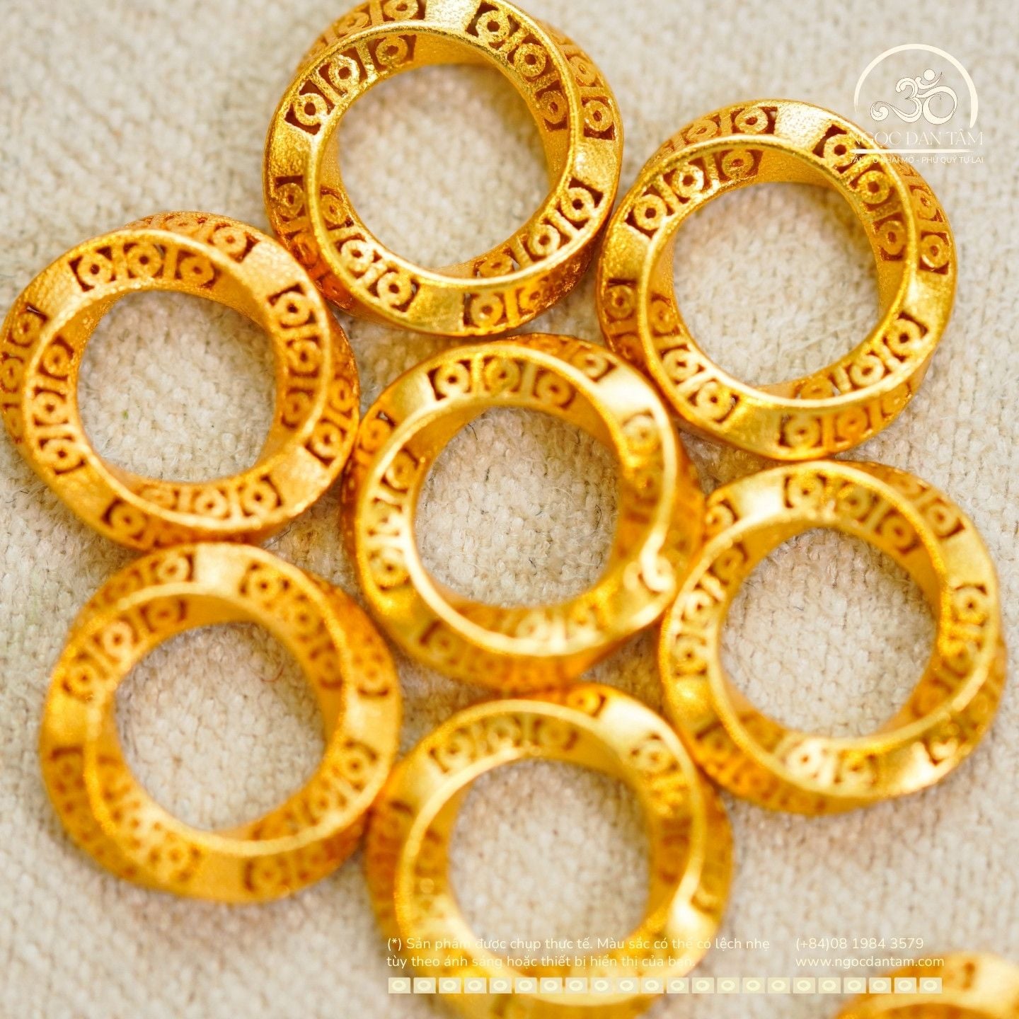  Charm Đệm Tròn Xoắn 3O 9mm - Bạc Mạ Vàng 