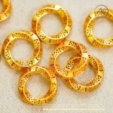 Charm Đệm Tròn Xoắn 3O 9mm - Bạc Mạ Vàng 