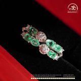  Nhẫn Bạc 925 Đính Đá Emerald 3x4mm 