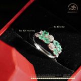  Nhẫn Bạc 925 Đính Đá Emerald 3x4mm 