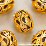  Charm Tam Thánh Pháp Luân  12.66mm - Bạc Mạ Vàng 