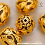  Charm Tam Thánh Pháp Luân  12.66mm - Bạc Mạ Vàng 