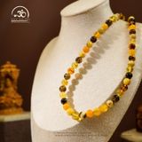  Vòng Cổ Hổ Phách Đa Sắc 10mm 23gram 