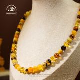  Vòng Cổ Hổ Phách Đa Sắc 10mm 23gram 