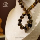  Vòng Cổ Hổ Phách Rêu Ánh Xanh 43gram 