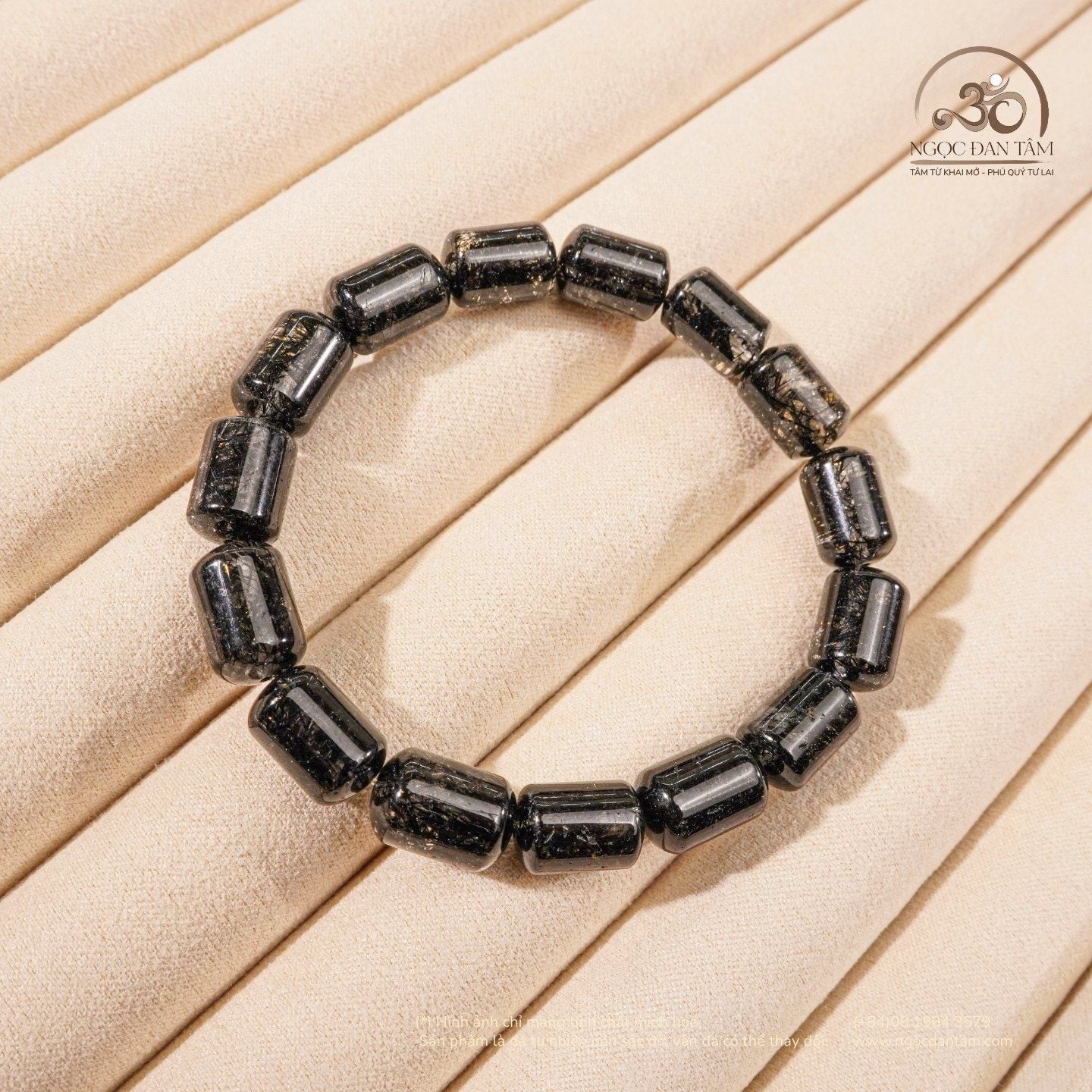  Vòng Tay Thạch Anh Tóc Đen Lu Thống 8mm 