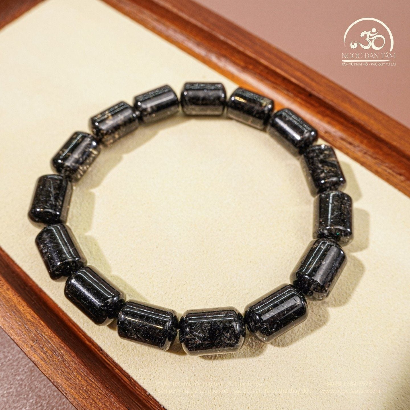  Vòng Tay Thạch Anh Tóc Đen Lu Thống 8mm 