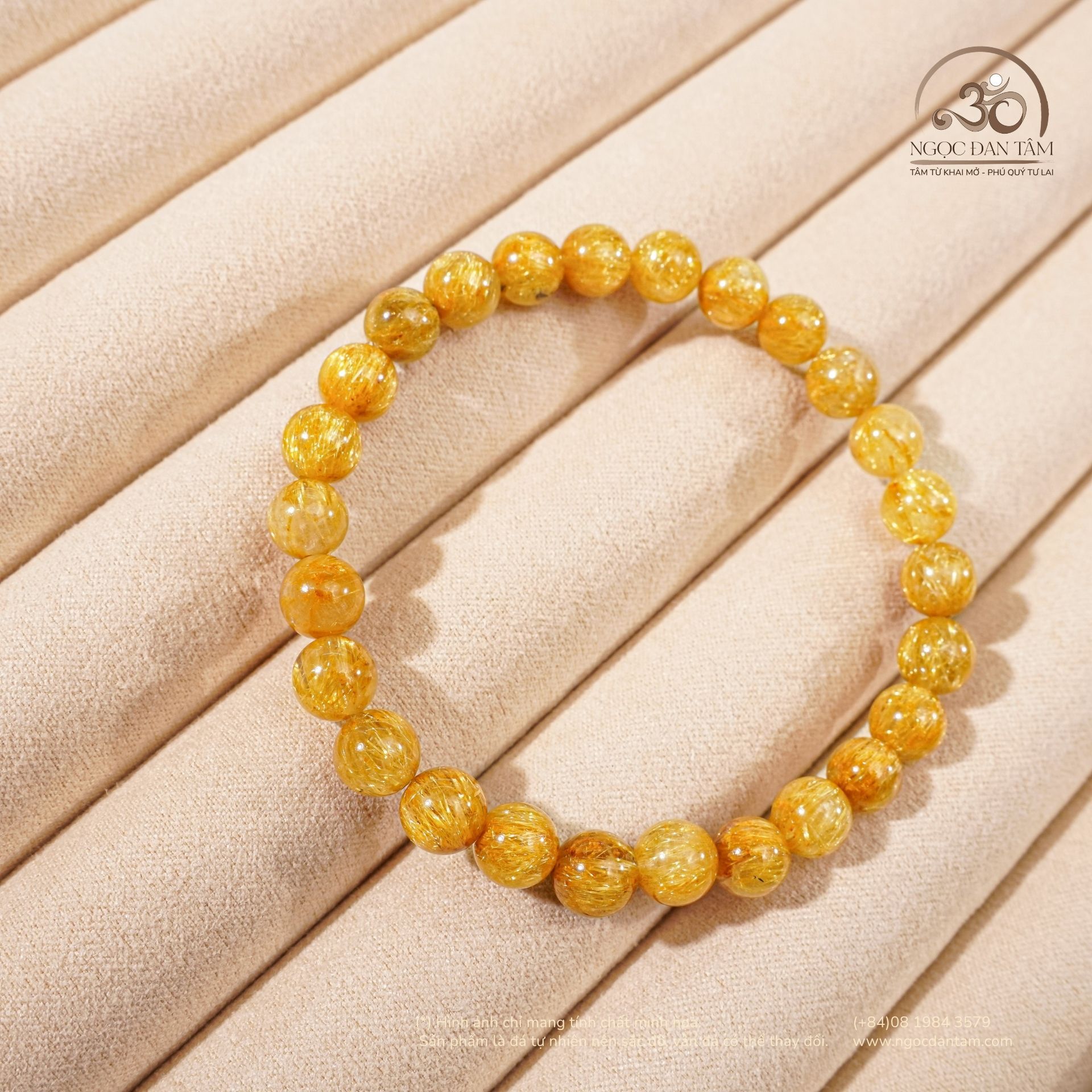  Vòng Tay Thạch Anh Tóc Vàng 7mm 7A 