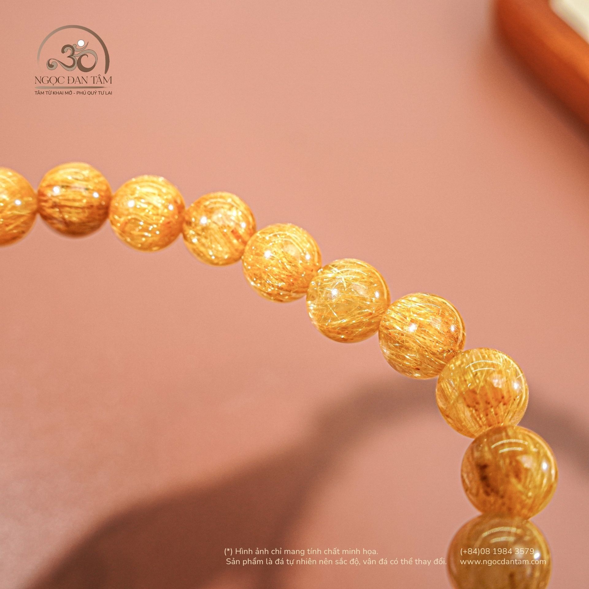  Vòng Tay Thạch Anh Tóc Vàng 7mm 7A 